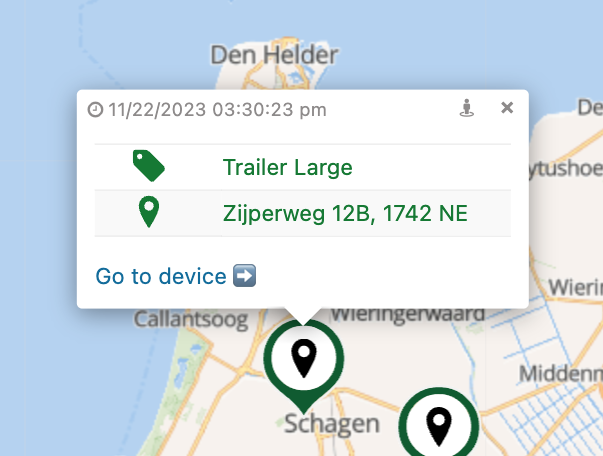 Device details pop-up